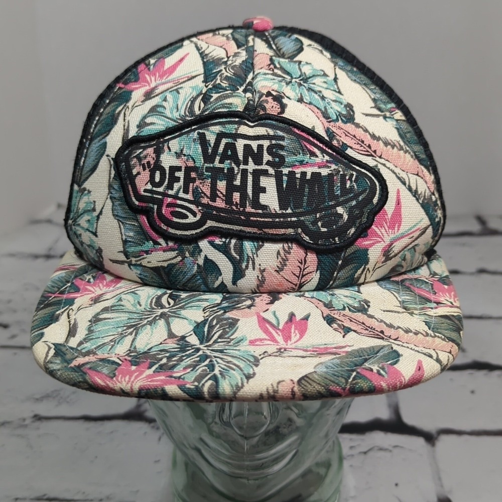 Vans Off The Wall Palm Leaves Trucker Snapback Hat Adjustable Ball Cap